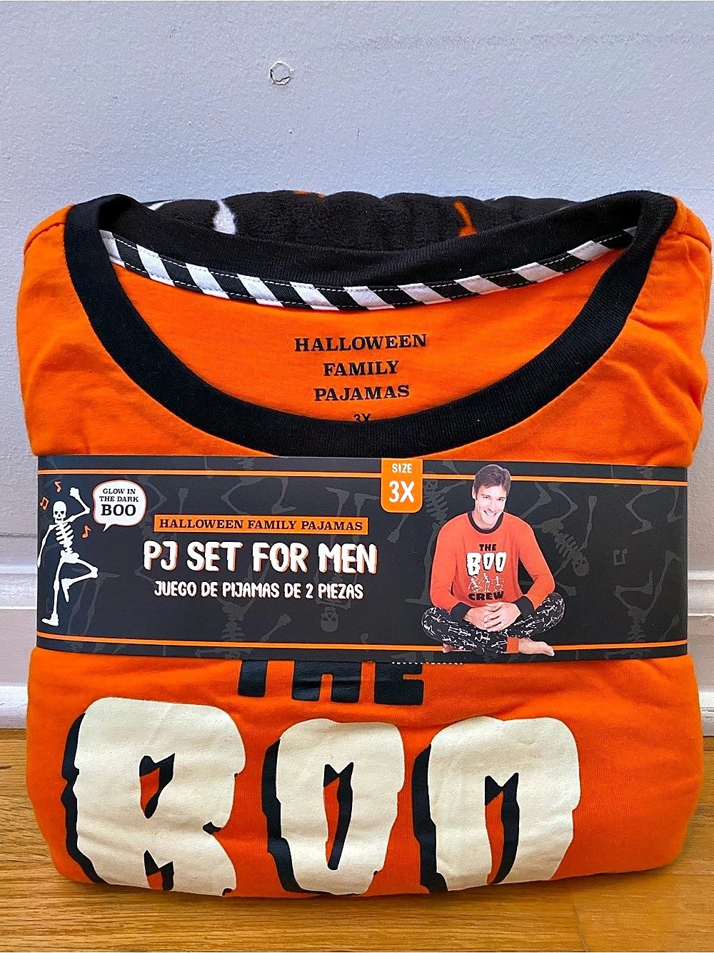 Halloween Family Pajamas The Boo Crew Skeleton PJ Set for Men 3X